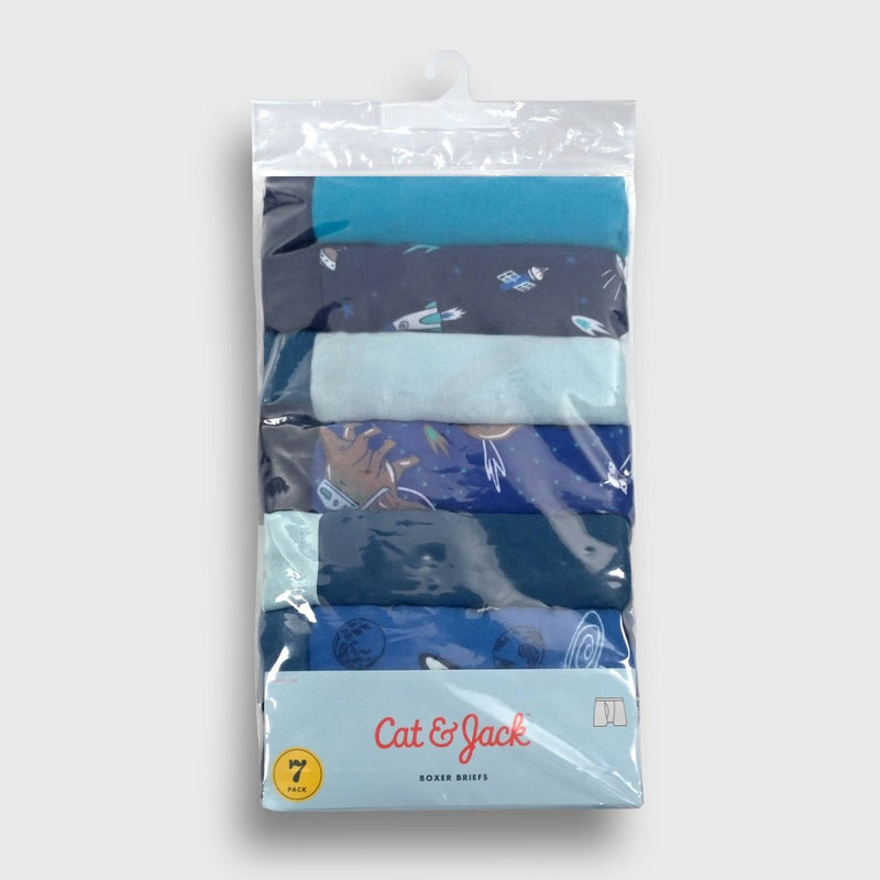 Boys' 7pk Space Boxer Briefs - Cat & Jack™ Blue XL