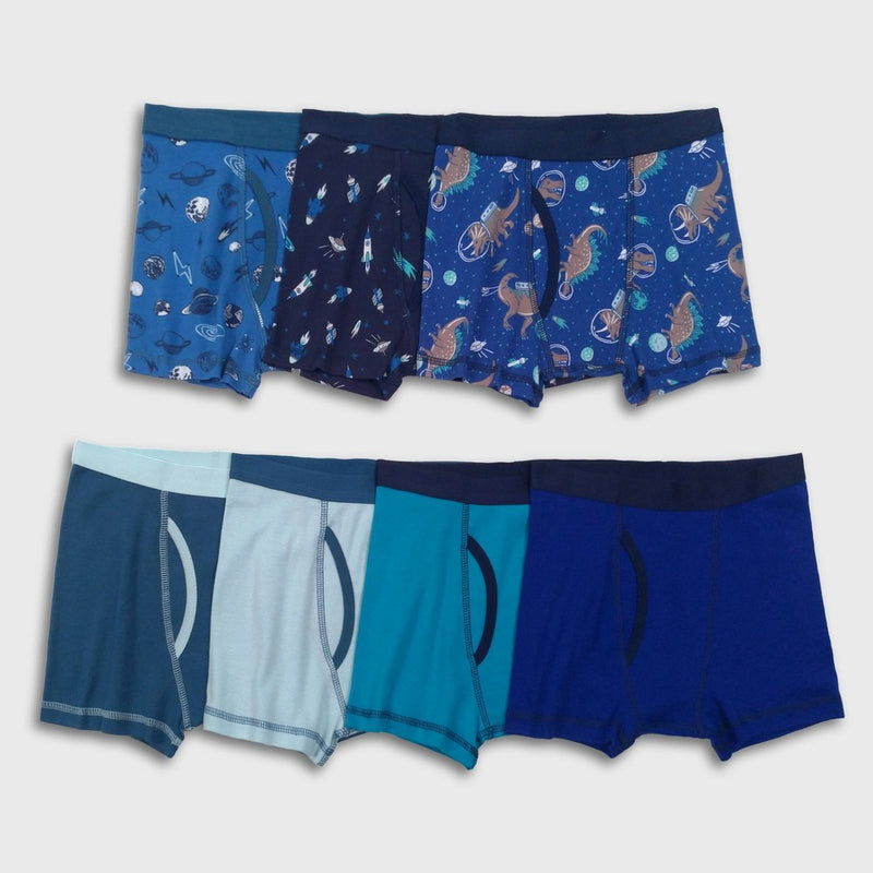 Boys' 7pk Space Boxer Briefs - Cat & Jack™ Blue XL