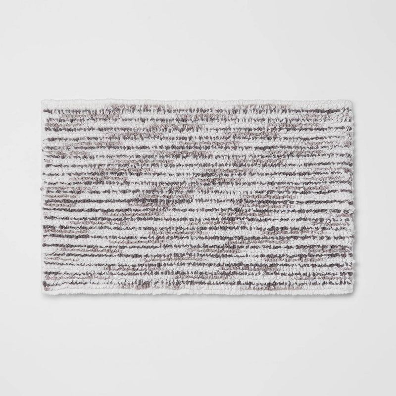20"x32" Spacedye Striped Bath Rug Gray/White - Threshold™