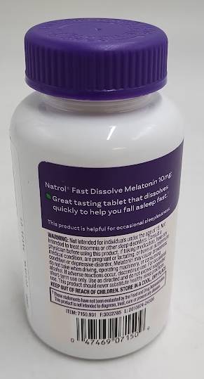 Natrol Melatonin 10mg Fast Dissolve Tablets -Strawberry- 100ct.EXP:03/27