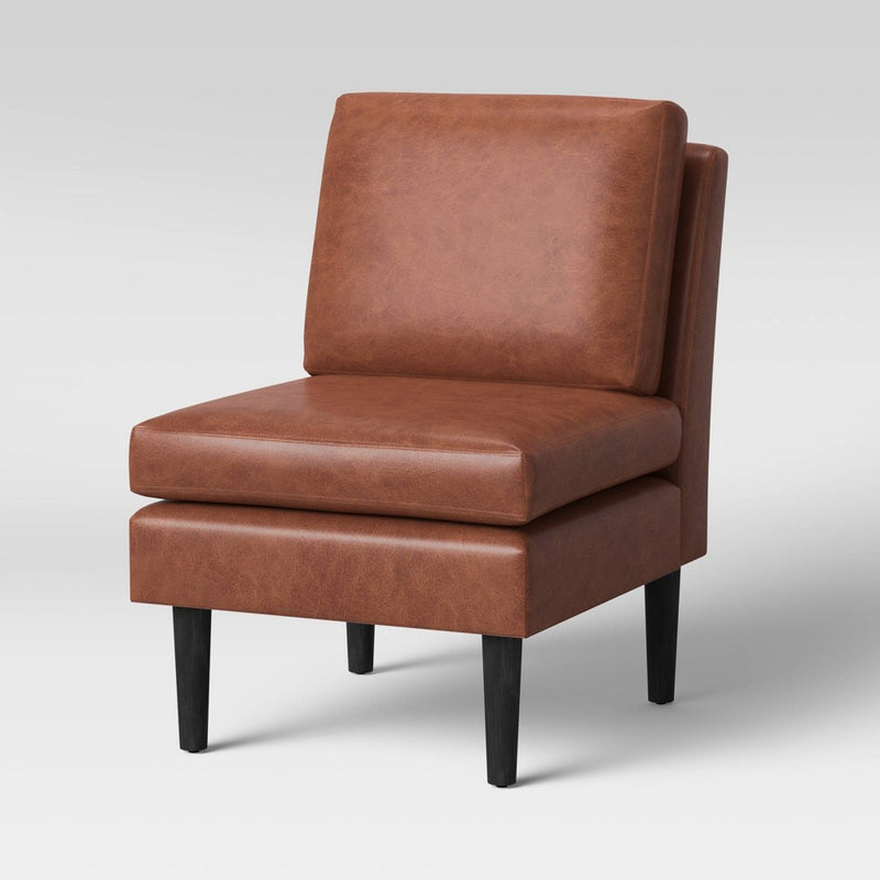 Gelbin Faux Leather Slipper Chair with Wood Legs Caramel (FA) - Project 62™ (LOCAL PICKUP ONLY)