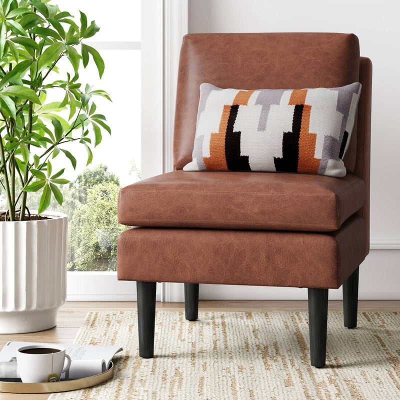 Gelbin Faux Leather Slipper Chair with Wood Legs Caramel (FA) - Project 62™ (LOCAL PICKUP ONLY)