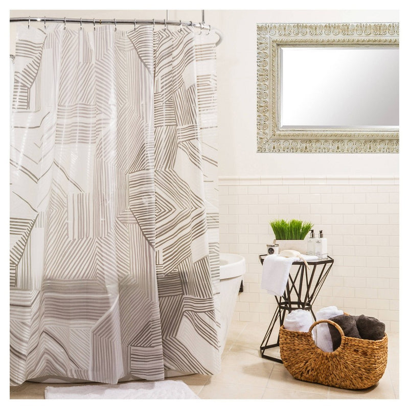 Broken Lines Shower Curtain Gray - Room Essentials™