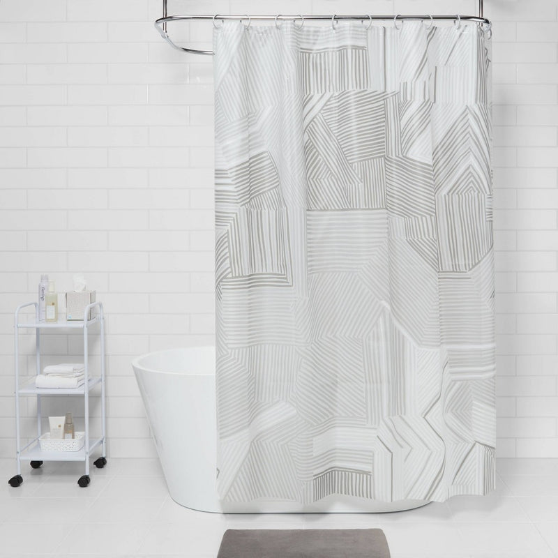Broken Lines Shower Curtain Gray - Room Essentials™