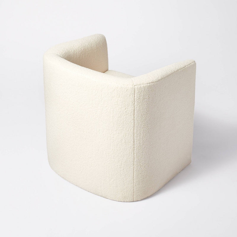Vernon Upholstered Barrel Accent Chair Cream Sherpa - Threshold™ designed with Studio McGee (LOCAL PICKUP ONLY)