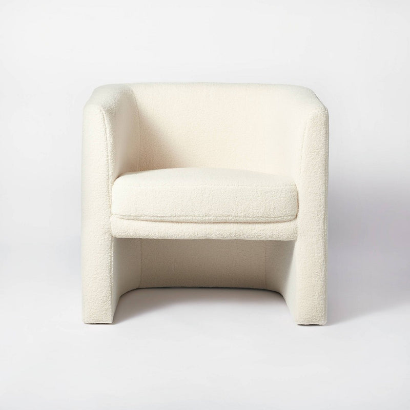 Vernon Upholstered Barrel Accent Chair Cream Sherpa - Threshold™ designed with Studio McGee (LOCAL PICKUP ONLY)