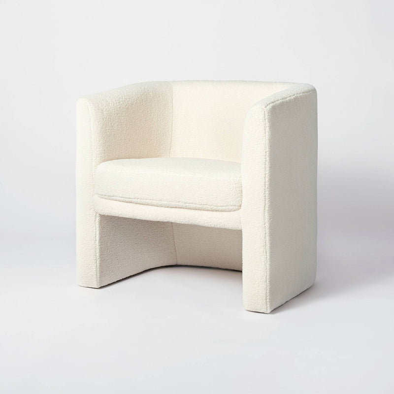 Vernon Upholstered Barrel Accent Chair Cream Sherpa - Threshold™ designed with Studio McGee (LOCAL PICKUP ONLY)
