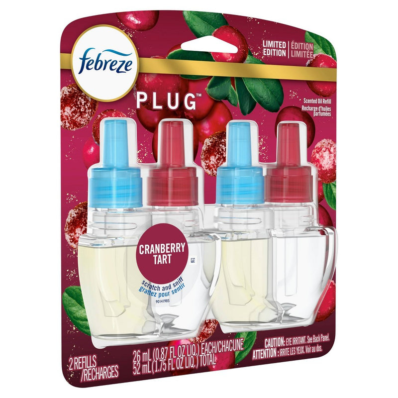 Febreze Odor-Fighting Fade Defy PLUG Air Freshener - Cranberry Tart - 0.87 fl oz/2ct