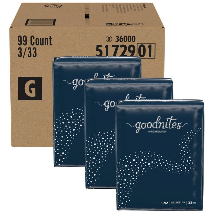 Goodnites Girls' Nighttime Bedwetting Underwear Huge Size - S/M - 33ct single pack