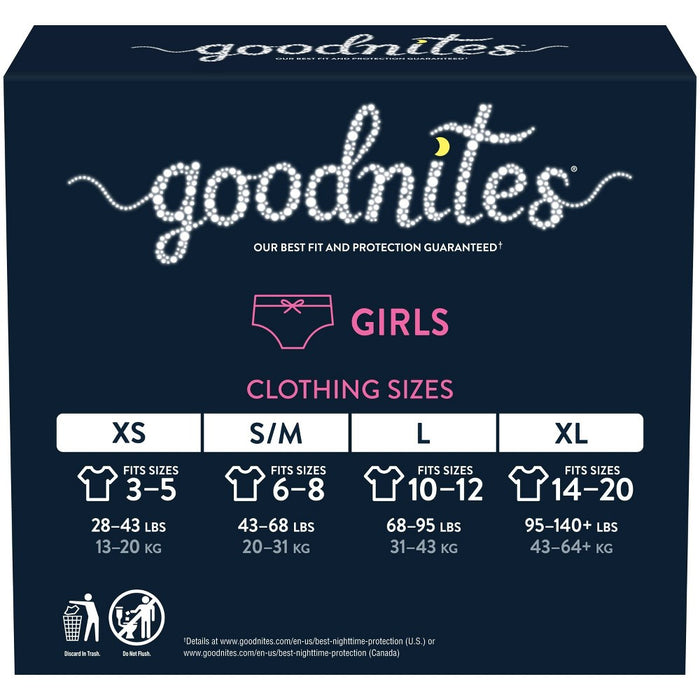 Goodnites Girls' Nighttime Bedwetting Underwear Huge Size - S/M - 33ct single pack