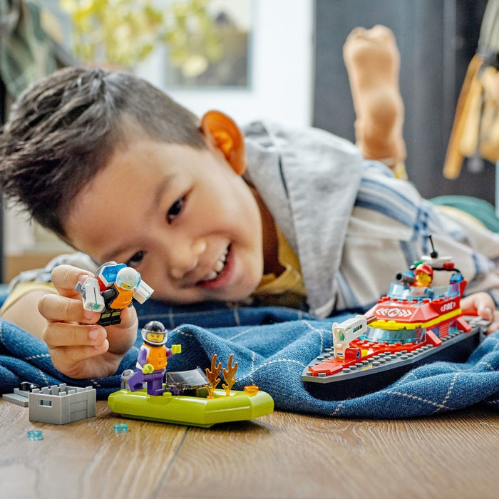 LEGO City Fire Rescue Boat 60373 Building Toy Set