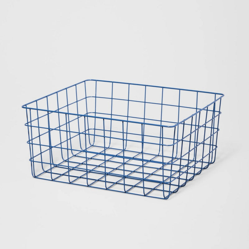 13" Rectangular Wire Decorative Basket Blue - Brightroom™