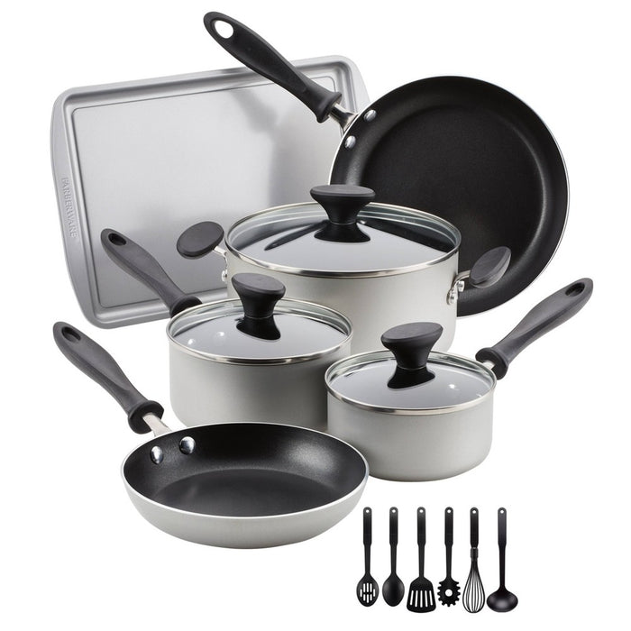 Farberware Reliance 15pc Aluminum Nonstick Cookware Set with Prestige Tools Silver (LOCAL PICKUP ONLY)