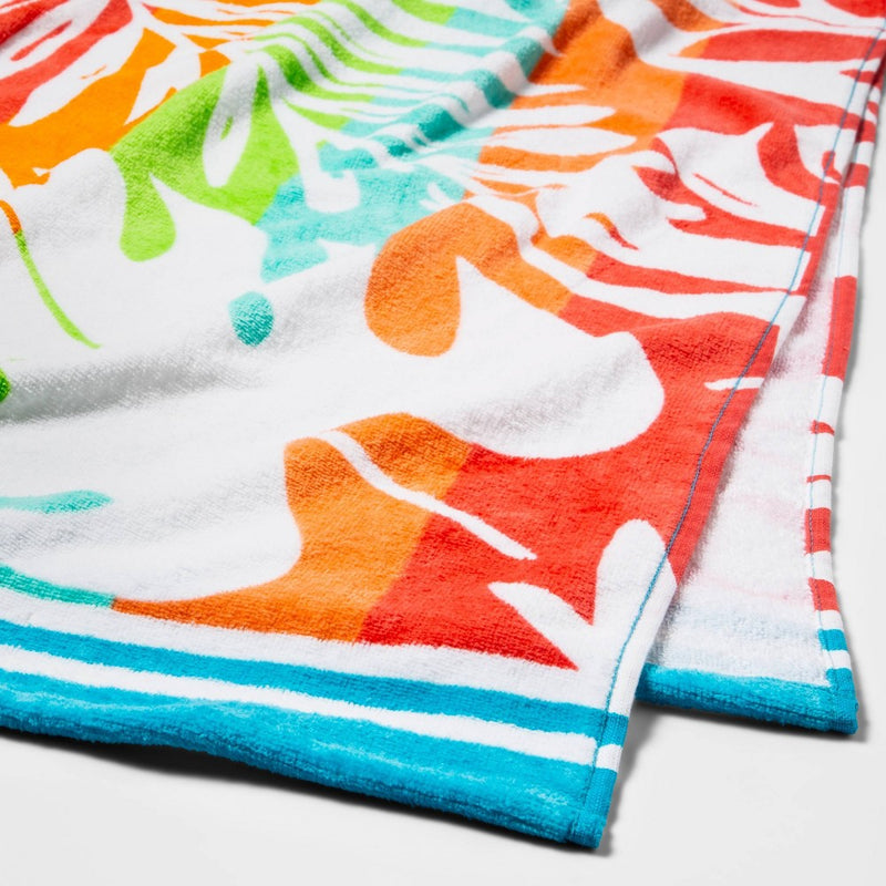 Striped Palm Printed Beach Towel - Sun Squad™