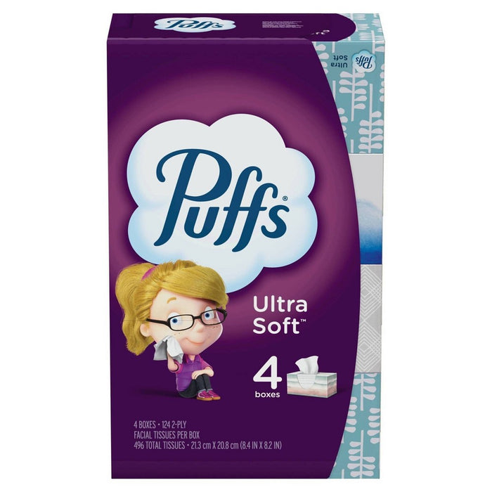 Puffs Ultra Soft Facial Tissue - 4pk/124ct
