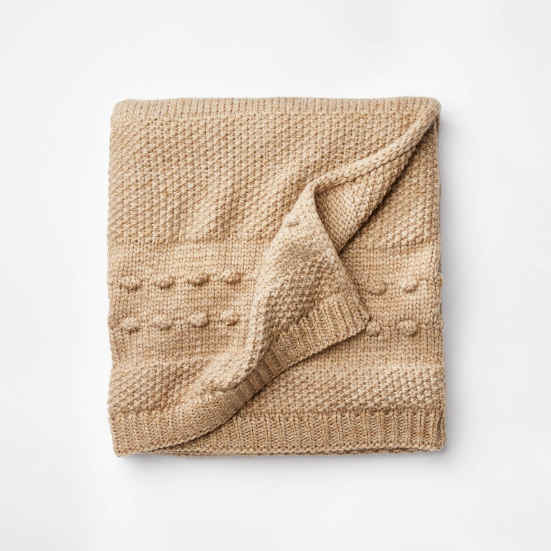 Bobble Striped Knit Throw Blanket Neutral - Threshold™ designed with Studio McGee