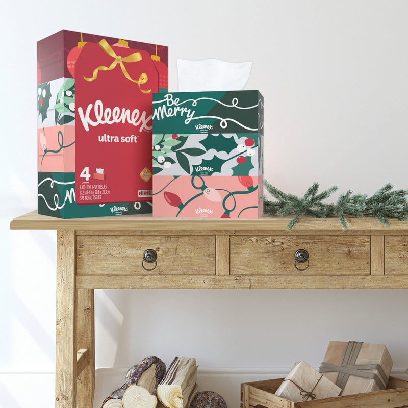 Kleenex Holiday Ultra Soft Facial Tissue - 4pk/120ct