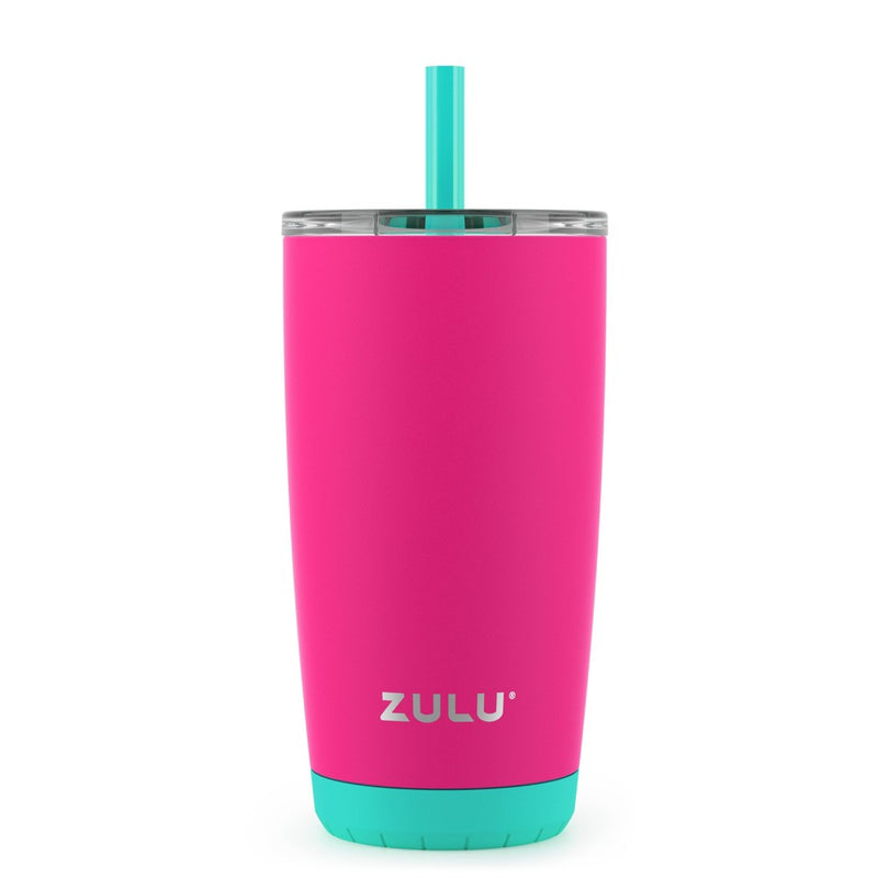 Zulu Tempo 12oz Stainless Steel Kids' Tumbler with Straw - Pink/Mint