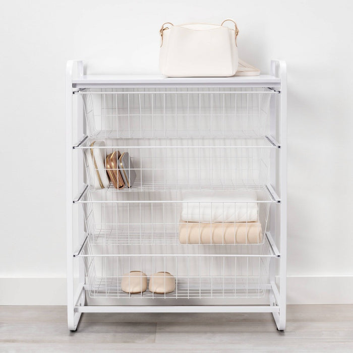 4 Drawer Metal Storage Organizer White - Brightroom™ (LOCAL PICKUP ONLY)