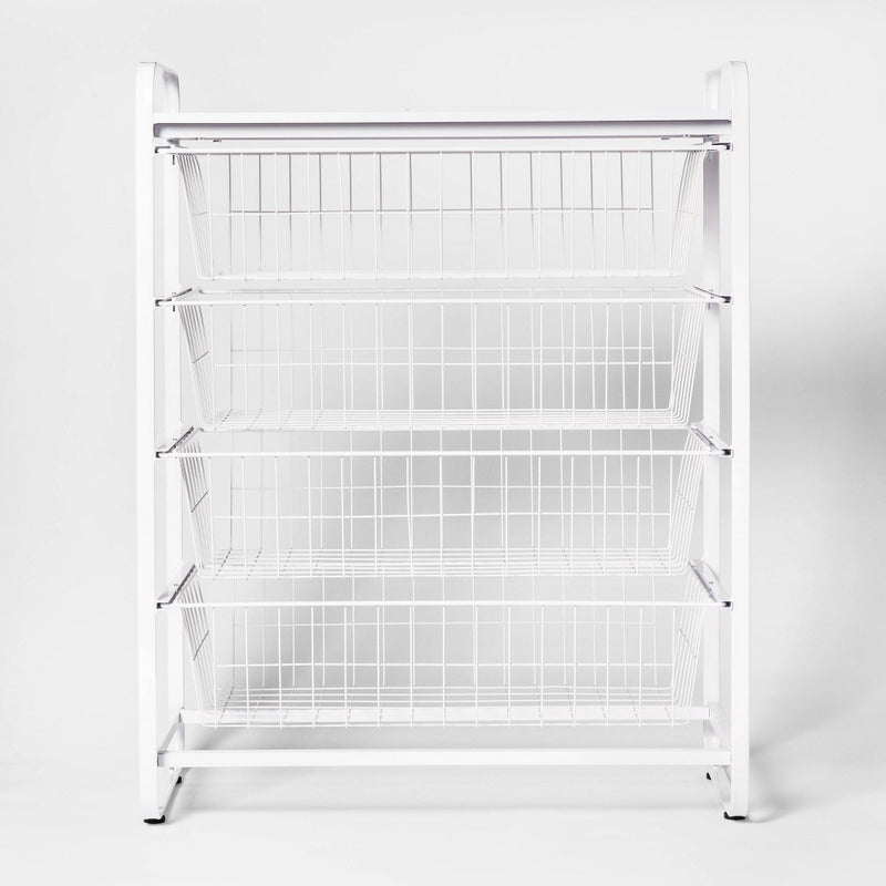 4 Drawer Metal Storage Organizer White - Brightroom™ (LOCAL PICKUP ONLY)