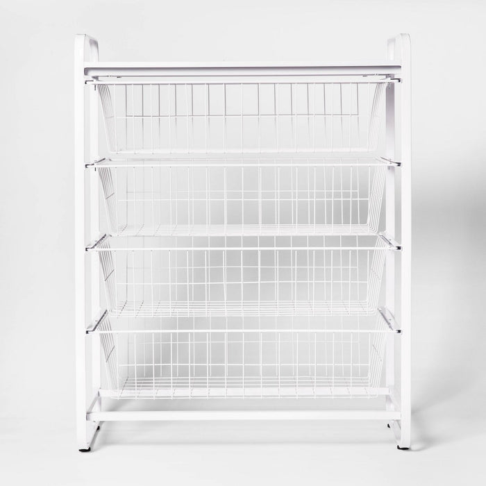 4 Drawer Metal Storage Organizer White - Brightroom™ (LOCAL PICKUP ONLY)