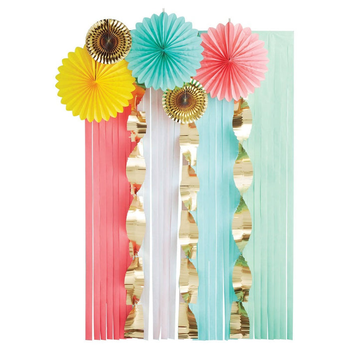 Bright Honeycomb Streamer Backdrop Pastel - Spritz™