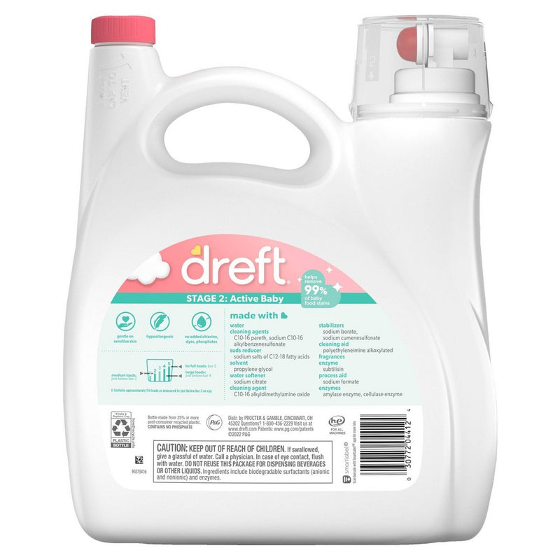 Dreft Stage 2: Active Baby Liquid Laundry Detergent - 165 fl oz