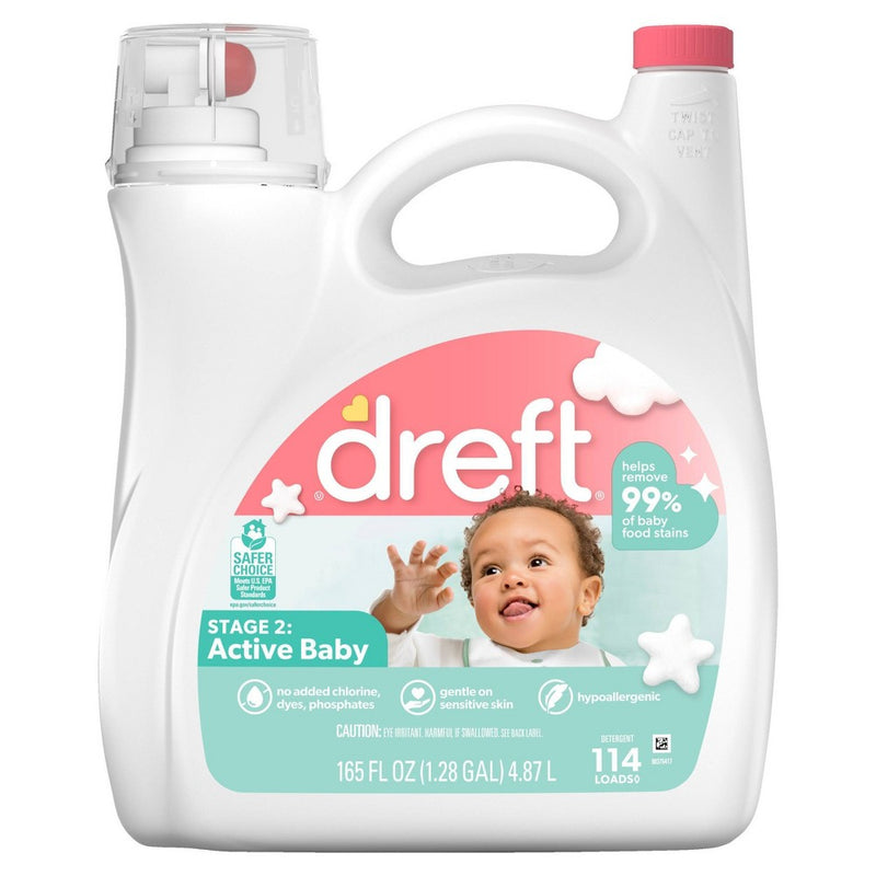 Dreft Stage 2: Active Baby Liquid Laundry Detergent - 165 fl oz