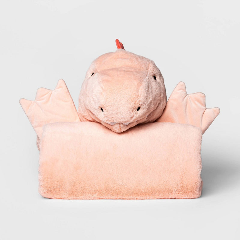 Dinosaur Hooded Blanket Pink - Pillowfort™