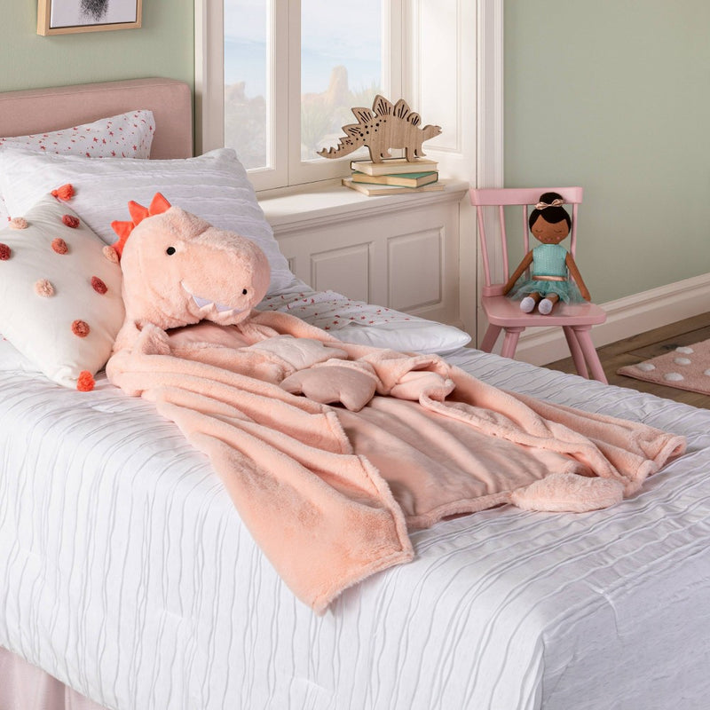 Dinosaur Hooded Blanket Pink - Pillowfort™