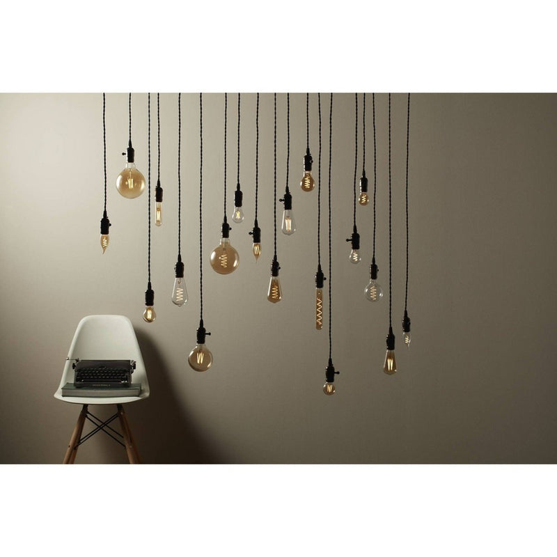 GE 2pk 5.5W 60W Equivalent LED Globe Light Bulbs Amber Glass Warm Candle Light
