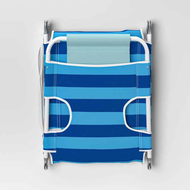 Wide Stripe Beach Lounger - Blue - Sun Squad™ (LOCAL PICKUP ONLY)
