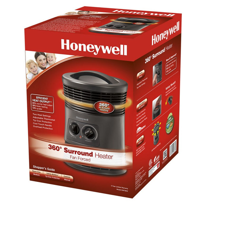 Honeywell 360 Surround Indoor Heater Black 1500W HHF360B