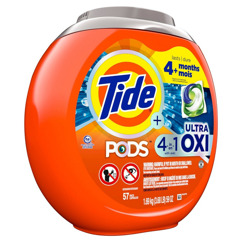Tide Pods Ultra Oxi Laundry Detergent Pacs - 57ct