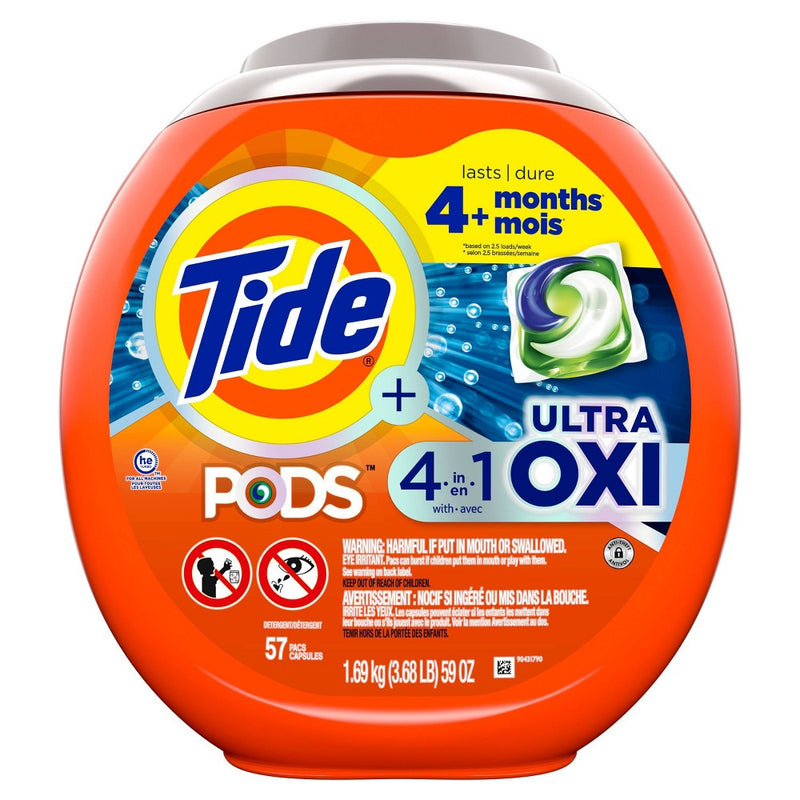 Tide Pods Ultra Oxi Laundry Detergent Pacs - 57ct