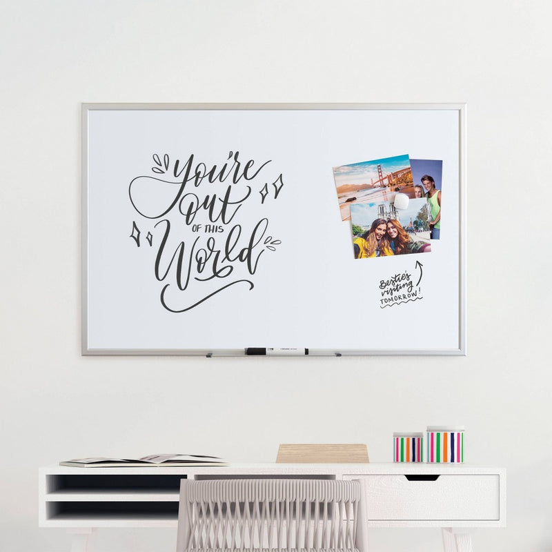 U Brands 23"x35" Magnetic Dry Erase Board Silver Frame with Marker (LOCAL PICKUP ONLY)
