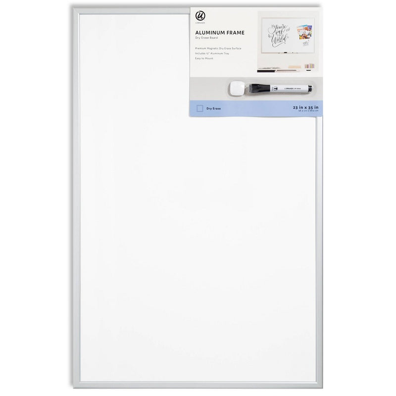 U Brands 23"x35" Magnetic Dry Erase Board Silver Frame with Marker (LOCAL PICKUP ONLY)