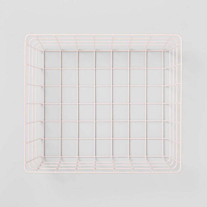 13" Rectangular Wire Decorative Basket Peach - Brightroom™