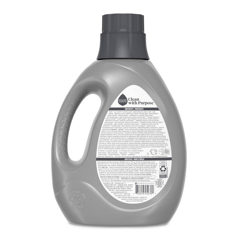 Seventh Generation Power + Liquid Laundry Detergent Soap Clean Scent - 50 Loads/87.5 fl oz