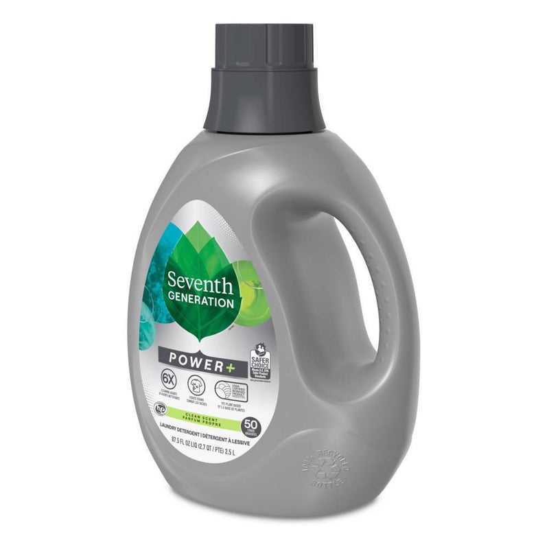 Seventh Generation Power + Liquid Laundry Detergent Soap Clean Scent - 50 Loads/87.5 fl oz
