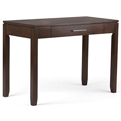 SIMPLIHOME Cosmopolitan SOLID WOOD Contemporary Modern 42 inch Wide Home Office Desk, Writing Table, Workstation, Study Table Furniture in Russet Brown (LOCAL PICKUP ONLY)