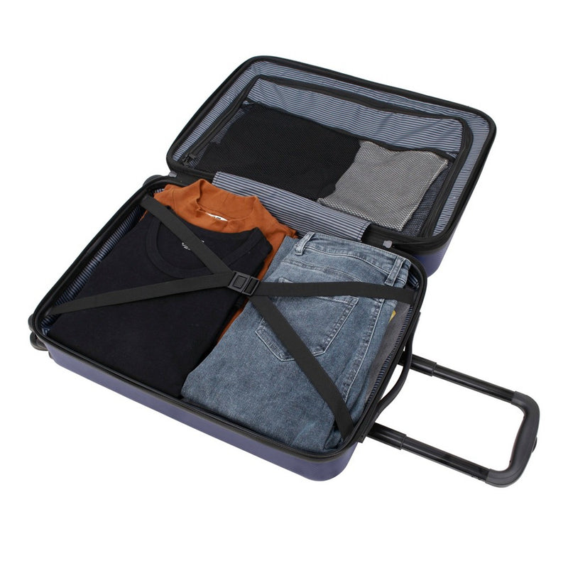 Skyline Hardside Large Checked Spinner Suitcase - Navy Peony (LOCAL PICKUP ONLY)
