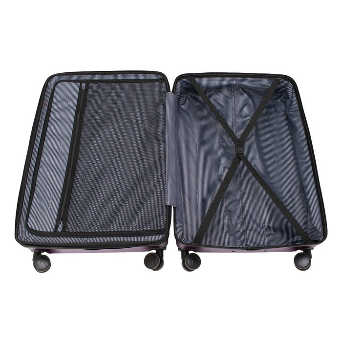 Skyline Hardside Large Checked Spinner Suitcase - Dark Purple