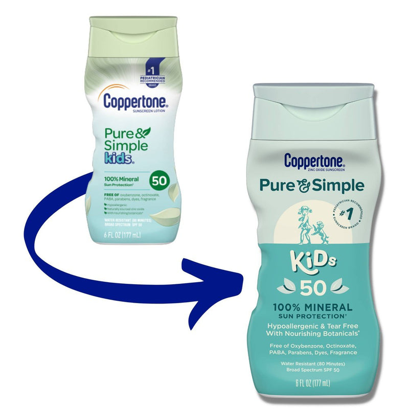 Coppertone Pure and Simple Kids Mineral Sunscreen Lotion - SPF 50 - 6 fl oz