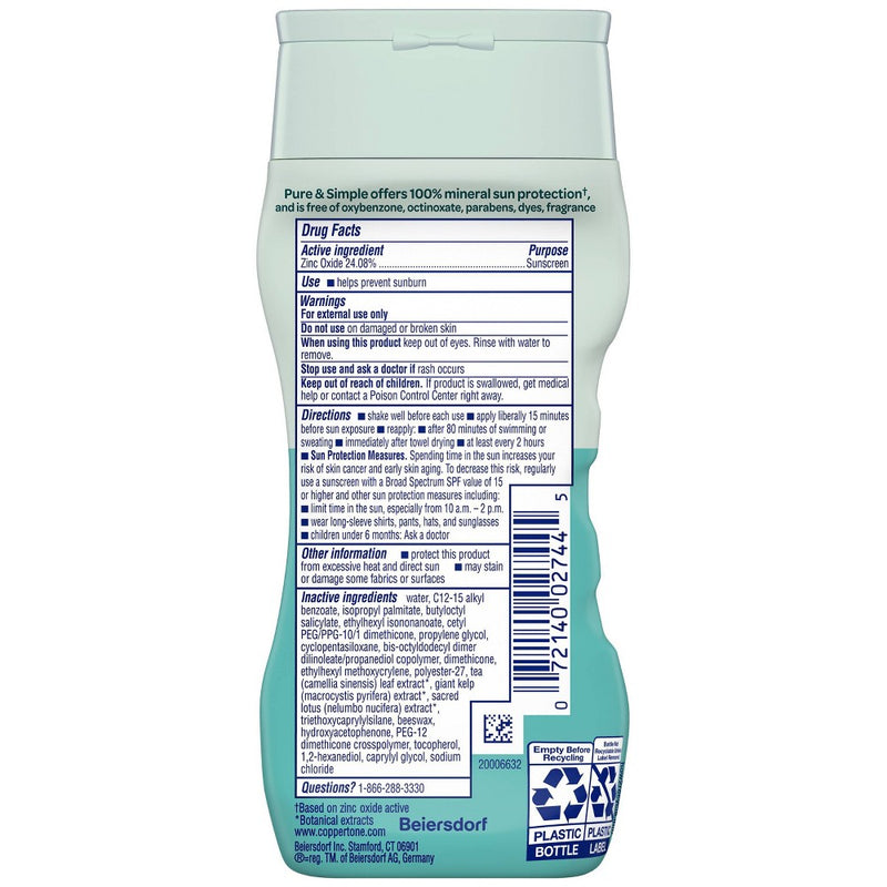 Coppertone Pure and Simple Kids Mineral Sunscreen Lotion - SPF 50 - 6 fl oz