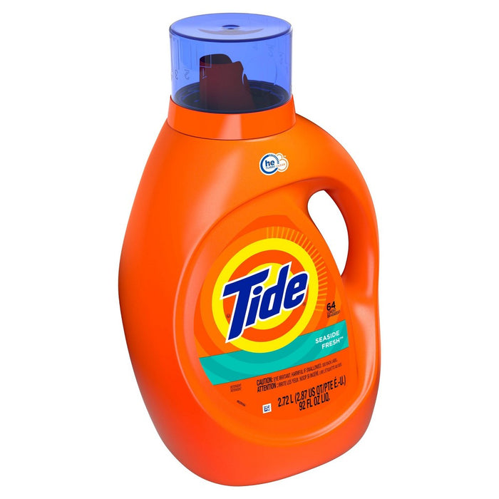 Tide Seaside Fresh HE Compatible Liquid Laundry Detergent - 92 fl oz