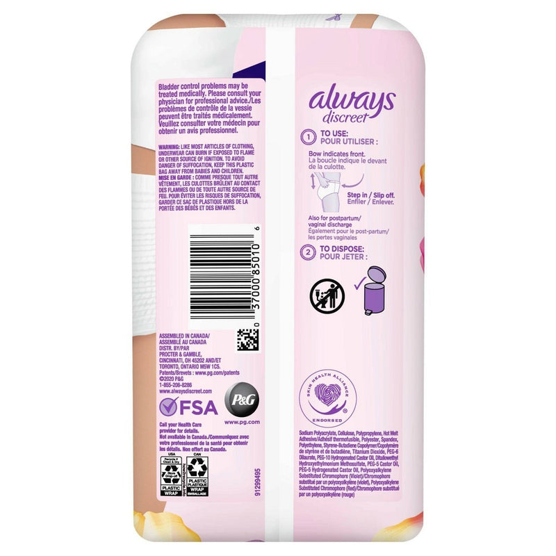 Always Discreet Sensitive Incontinence & Postpartum Incontinence Underwear for Women - Large - 14ct