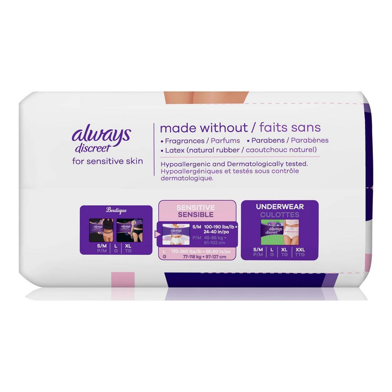 Always Discreet Sensitive Incontinence & Postpartum Incontinence Underwear for Women - Large - 14ct