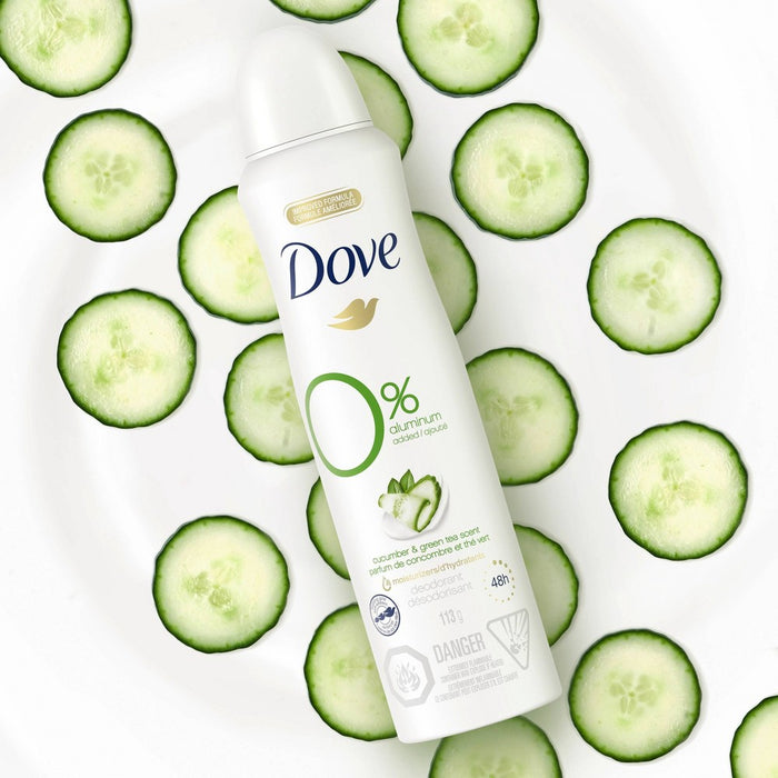 Dove Beauty 0% Aluminum Cucumber & Green Tea 48 Hour Deodorant Spray - 4oz