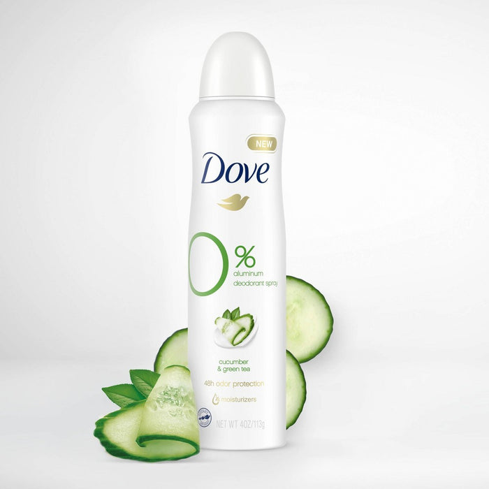 Dove Beauty 0% Aluminum Cucumber & Green Tea 48 Hour Deodorant Spray - 4oz